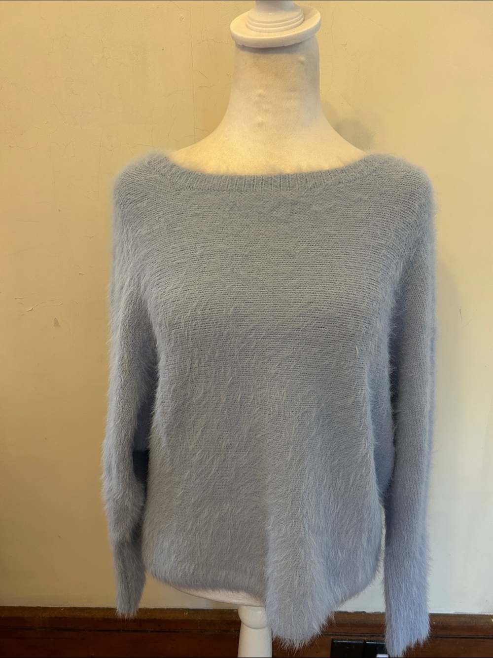 Jessica Simpson Pale Blue Fuzzy Knit Sweater Size S EUC